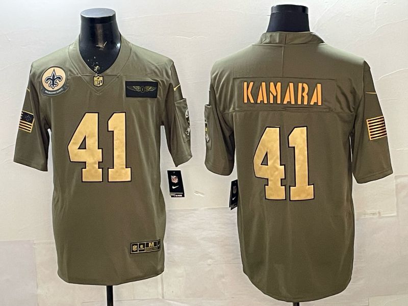 Men 2025 New Orleans Saints #41 Kamara Gold Nike Limited NFL Jersey style 022